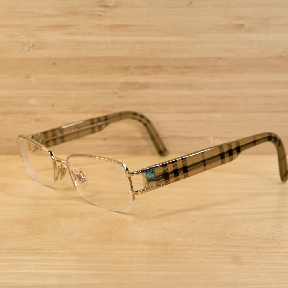 Burberry B1186 1002 Plaid Women's Eyeglasses Frames, Made in Italy